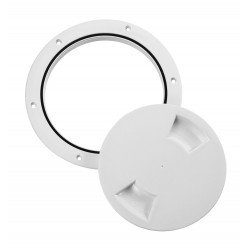 Лючок смотровой, пластиковый, диаметр 102 мм, цвет белый